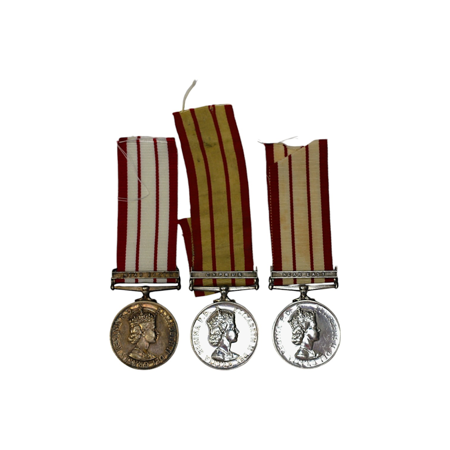 Three ERII Royal Navy General service medals awarded to